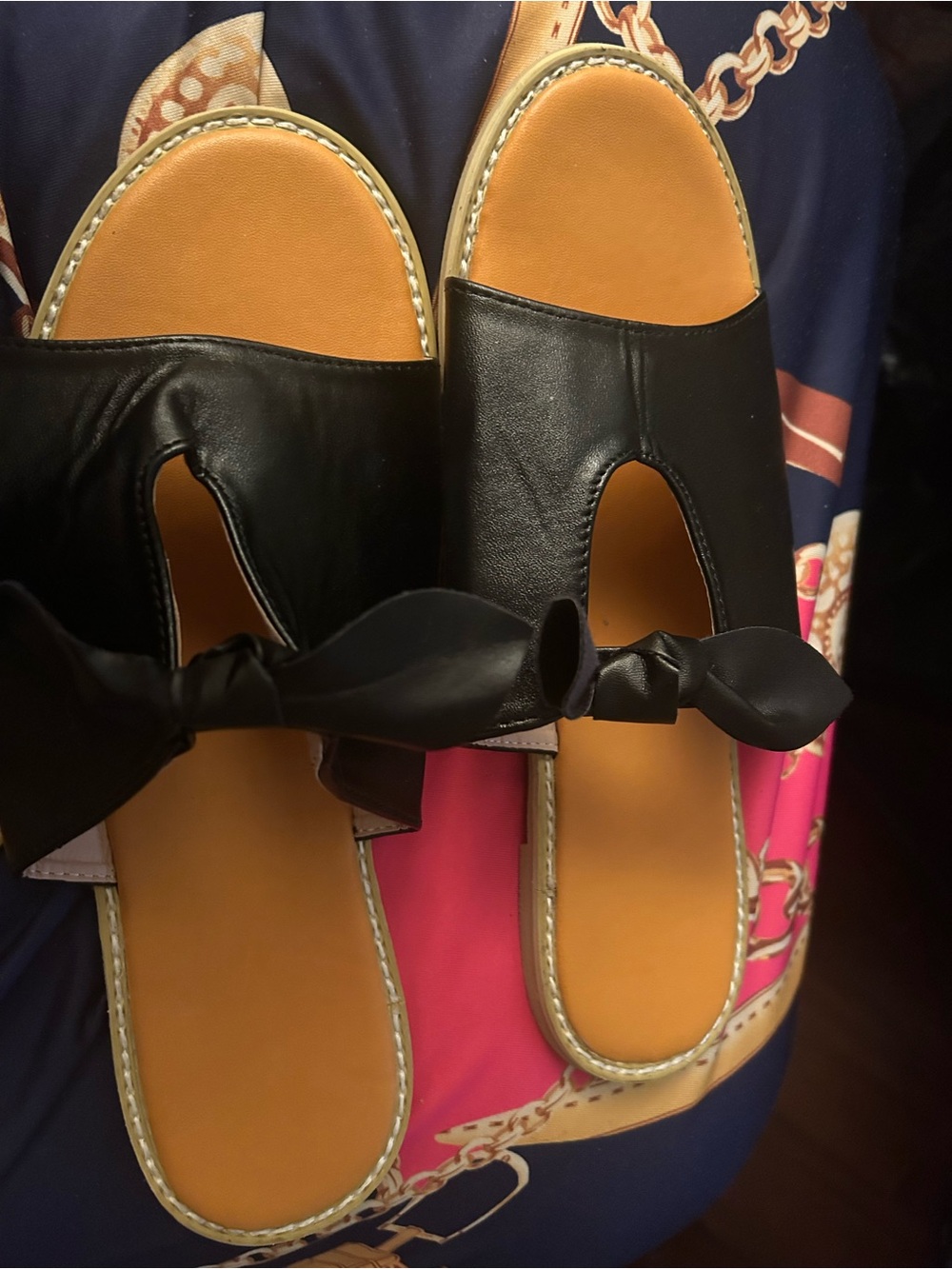 Women’s Black Bow Slide Sandals - Casual Comfort